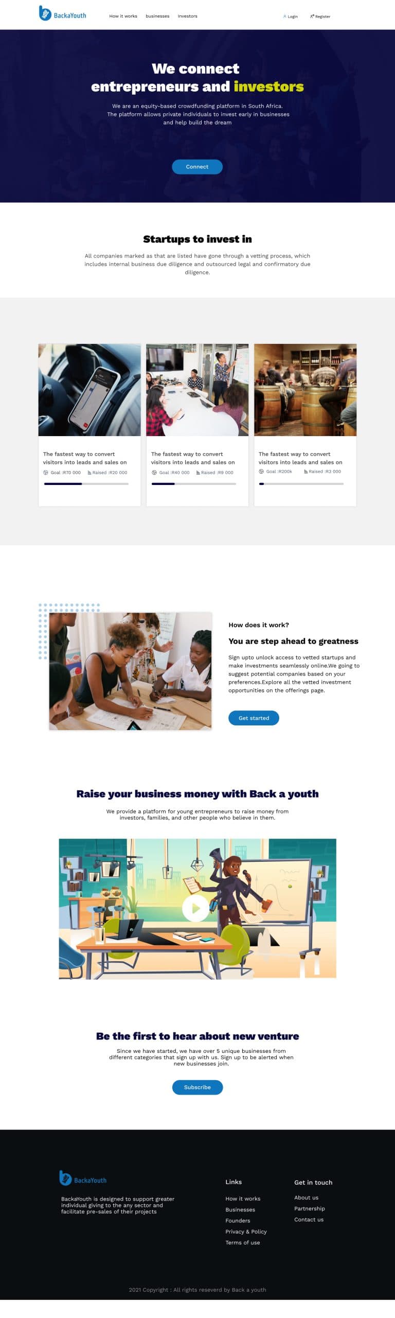 Final home page design